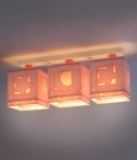 Deckenleuchte 3 Lichter Kinder Luna und Sterne rosa
