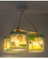 Lampada da soffitto a sospensione per bambini 3 luci Little Jungle animali jungla
