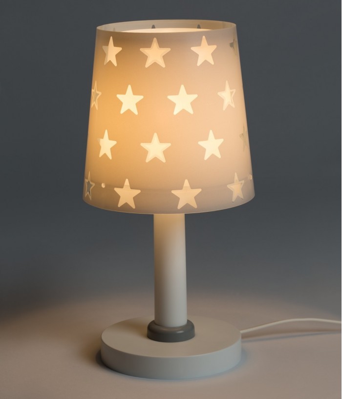 Lámpara infantil de mesa Stars gris