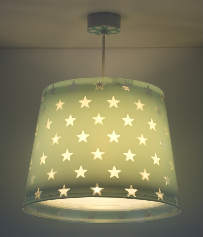 Lámpara infantil de techo Stars verde