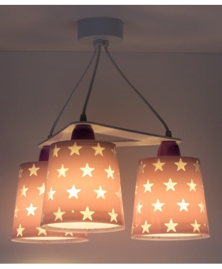 3 light hanging lamp Stars purple