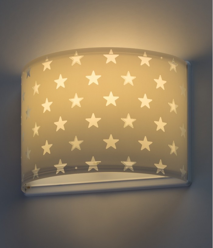 Wall lamp for Children Stars grey