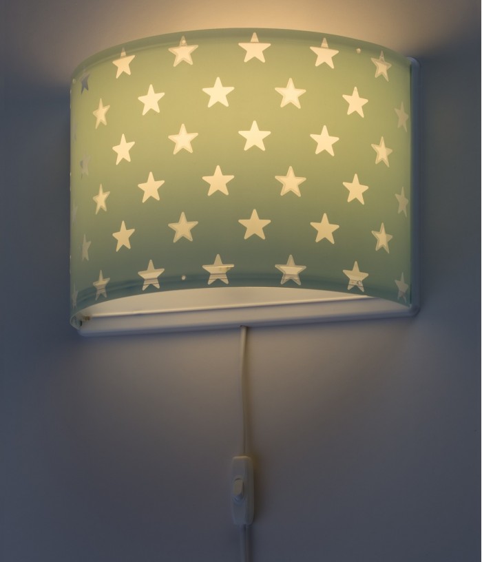 Children's wall lamp Stars green