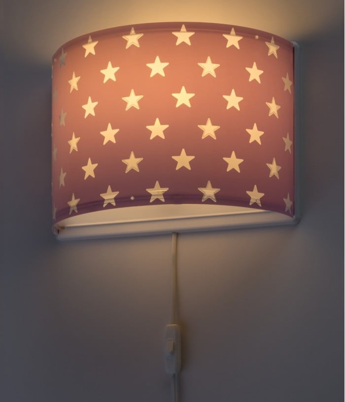 Children wall lamp Stars purple