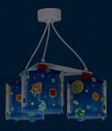 Candeeiro infantil de tecto três luzes Planets