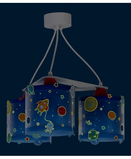 Lampada a sospensione per bambini 3 luci Planets Pianeti sistema solare
