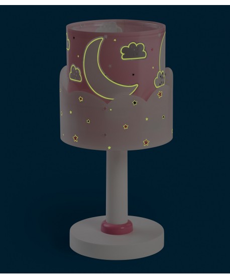 Lampe de chevet pour enfants Moon Lune rose