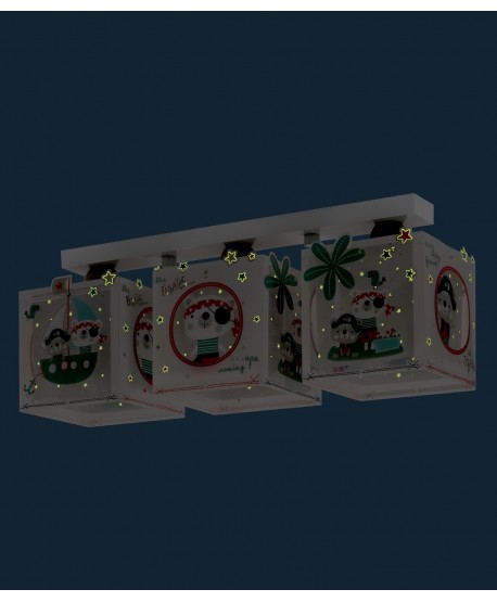 Plafonnier à 3 lampes pour enfants The Pirates