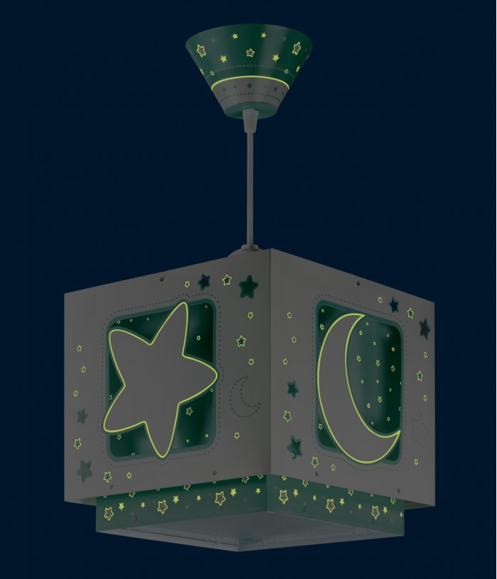 Lámpara de techo infantil Moonlight verde