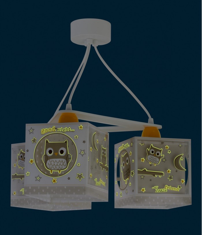 Suspension pour enfants à 3 lampes Good Night Hibou