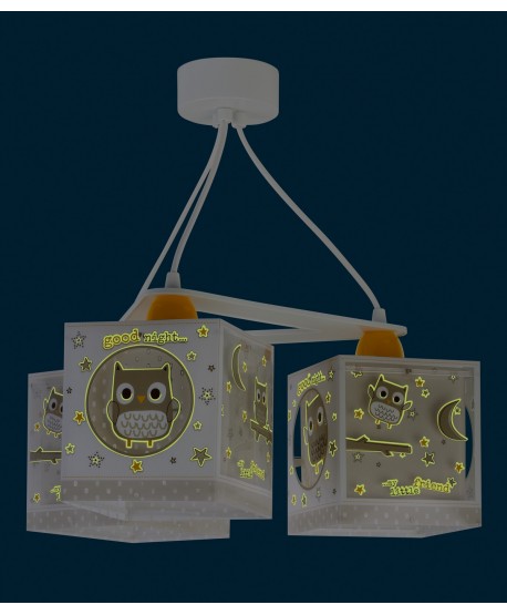 Suspension pour enfants à 3 lampes Good Night Hibou