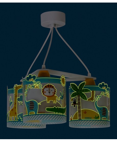 Lámpara de techo 3 luces infantil My Little Jungle Animeles Jungla