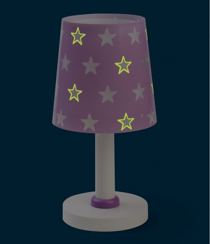 Lámpara infantil de mesa Stars malva