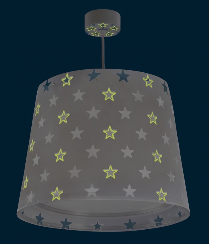 Lámpara infantil de techo Stars gris