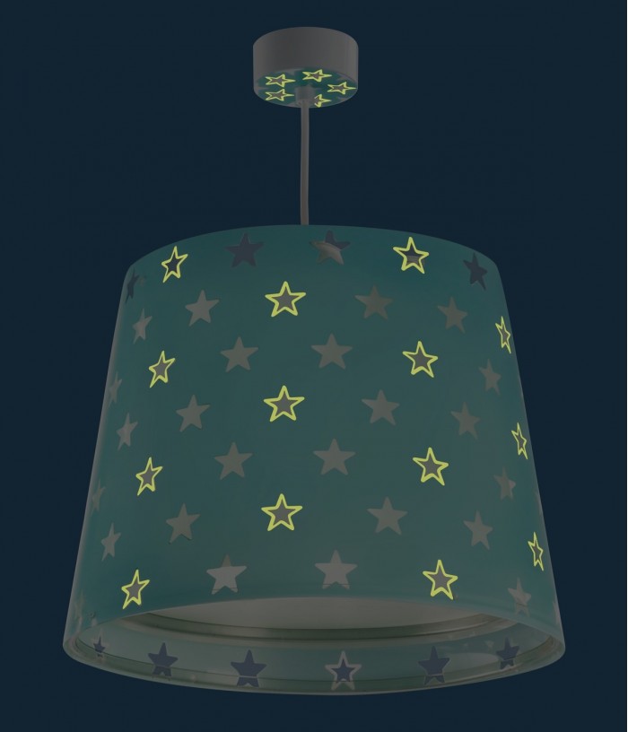 Lámpara infantil de techo Stars verde