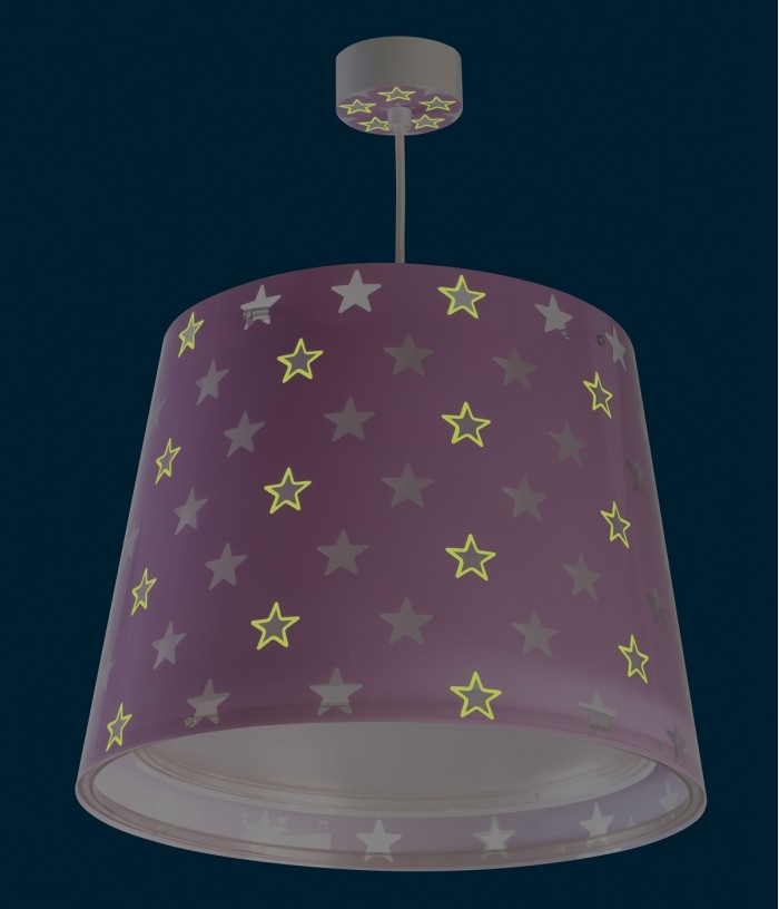 Children hanging lamp Stars purple