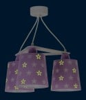 Children 3 light hanging lamp Stars purple