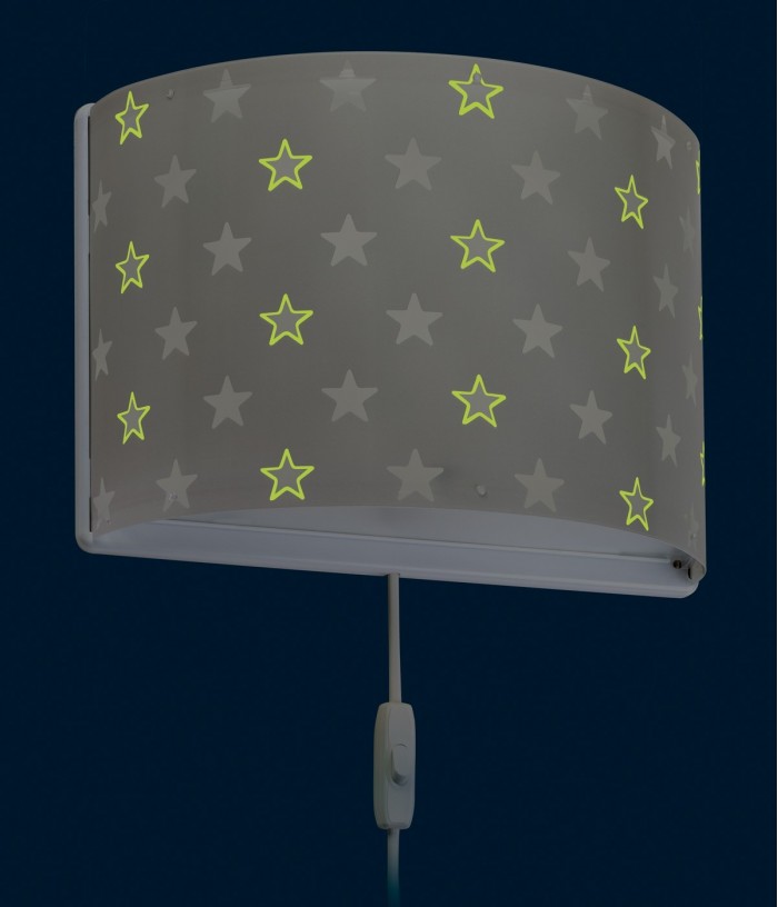 Wall lamp for Children Stars grey