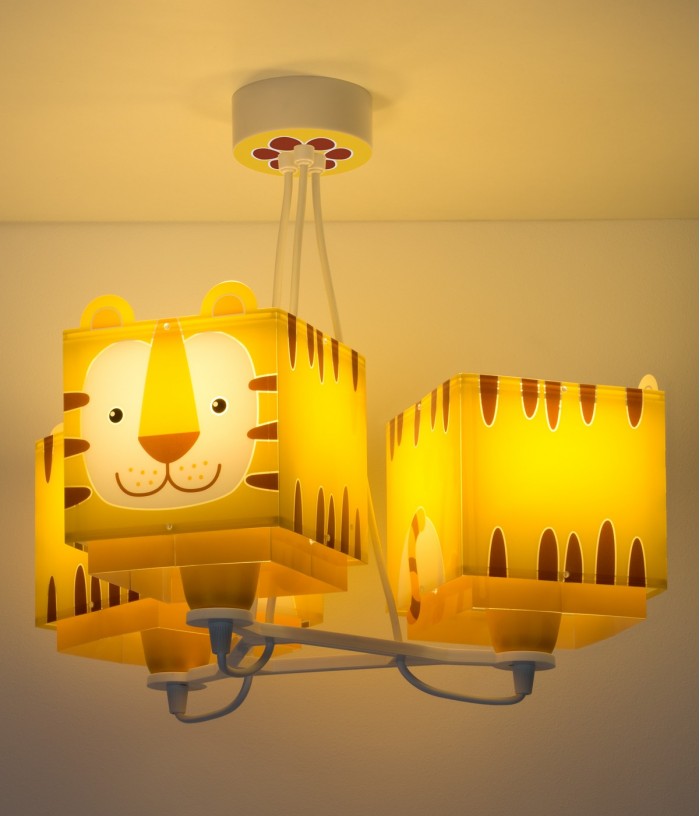 Lámpara de techo 3 luces infantil Little Tiger