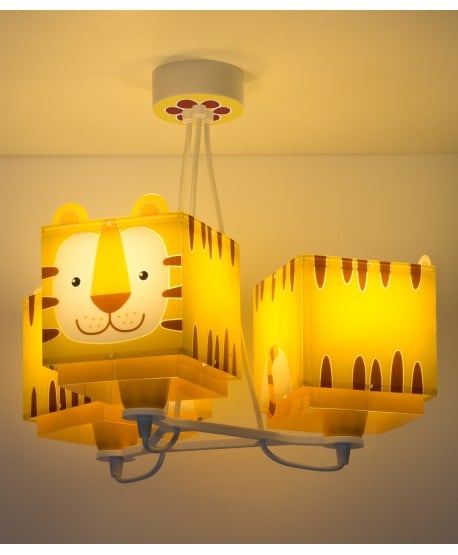Lámpara de techo 3 luces infantil Little Tiger
