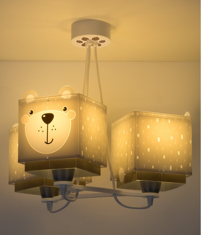 Lámpara de techo 3 luces infantil Little Teddy