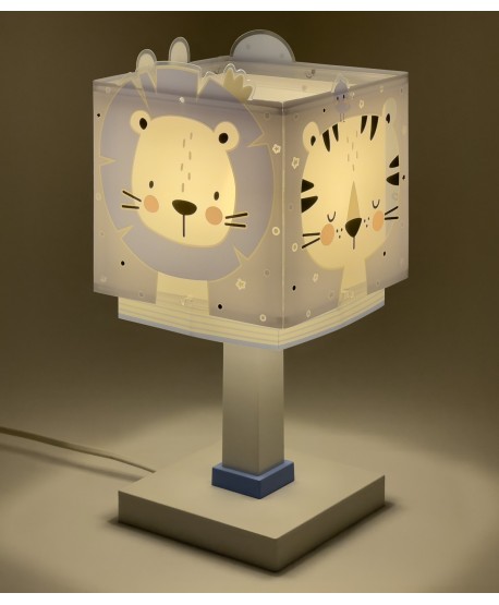 Lampe de chevet pour enfants Baby Jungle animaux de la jungle bleu