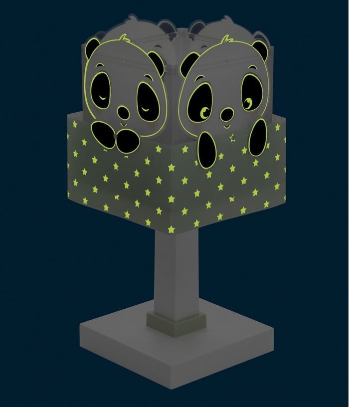 Lámpara de mesa infantil Panda Verde