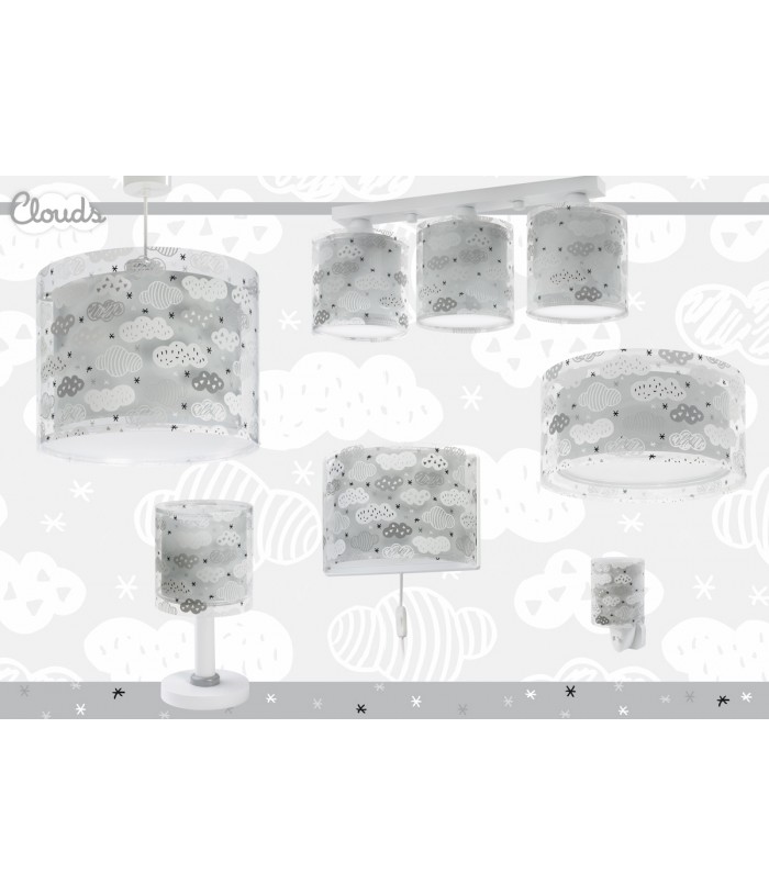 Plafonnier pour enfant Clouds Nuages gris