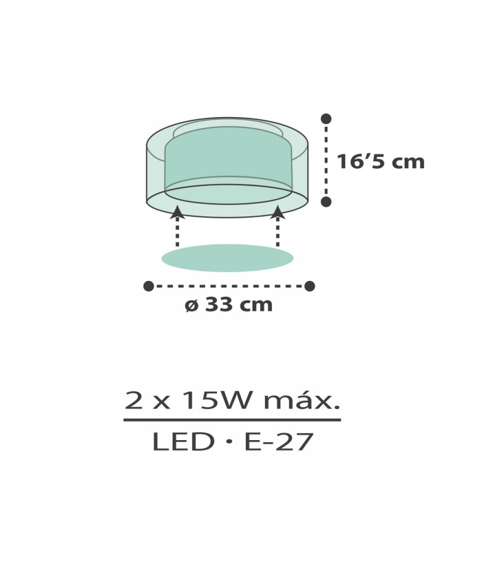 Plafoniera per bambini Clouds Nuvole verde