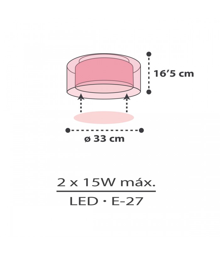 Plafón infantil Clouds Nube rosa