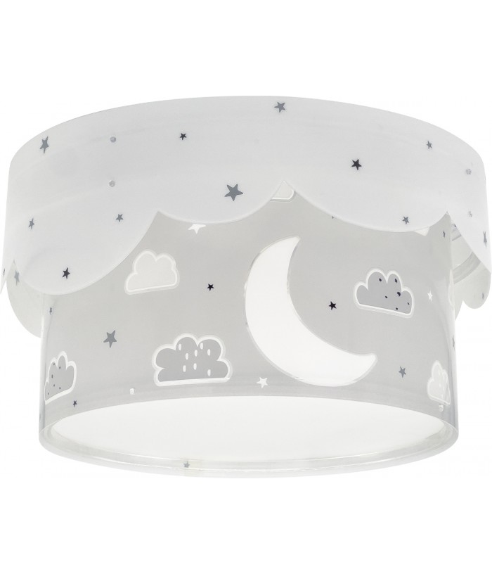 Plafón infantil Moon Luna gris