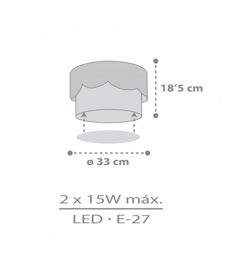 Plafón infantil Moon Luna gris