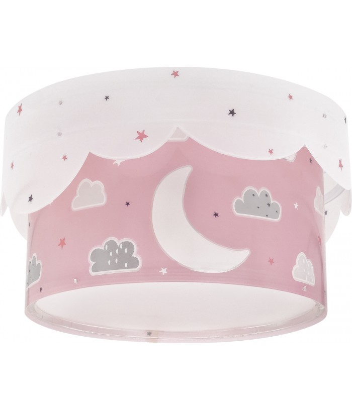 Plafon de teto infantil Moon Lua rosa