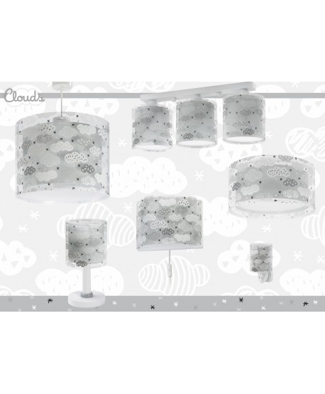 Wall lamp for children Clouds grey