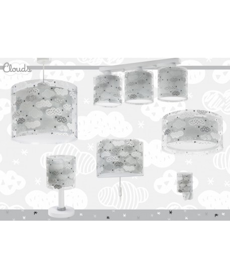 Aplique de pared infantil Clouds Nube gris