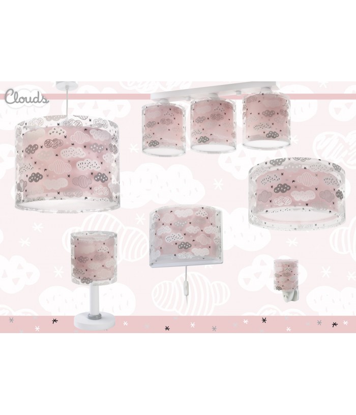 Children wall lamp Clouds pink