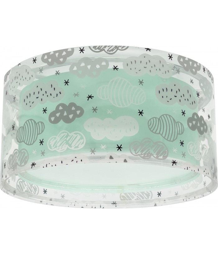 Children's ceiling light Clouds green