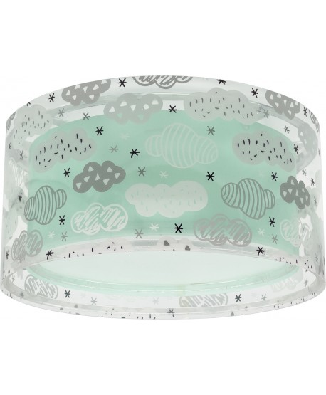 Children's ceiling light Clouds green