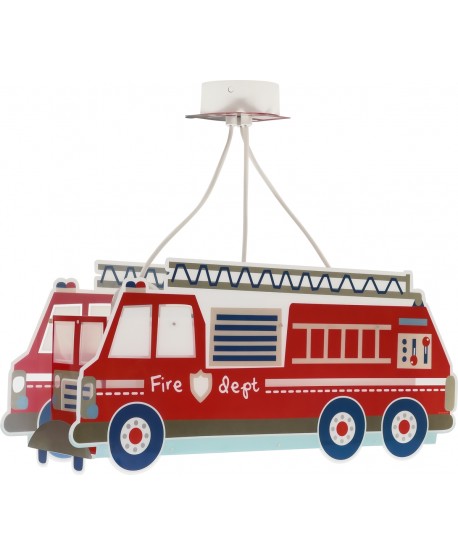 Candeeiro de teto infantil 3 luzes Fire Truck