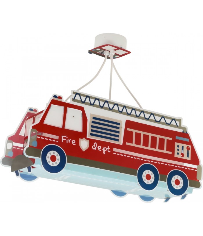 Lampada a sospensione per bambini Fire Truck camion dei pompieri