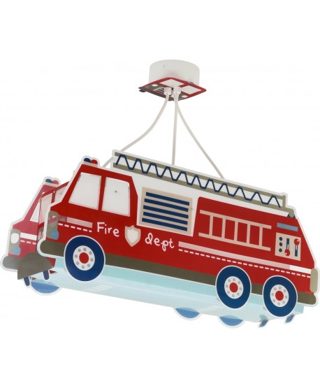 Candeeiro de teto infantil 3 luzes Fire Truck Caminhão de bombeiros