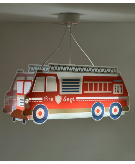 Candeeiro de teto infantil 3 luzes Fire Truck