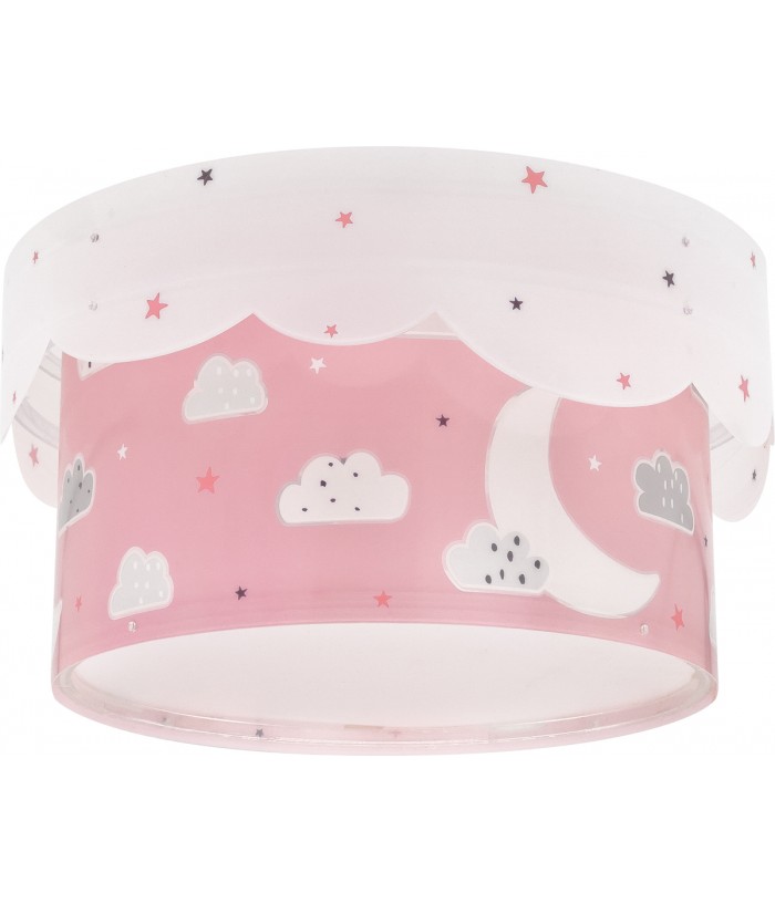 Plafon de teto infantil Moon Lua rosa