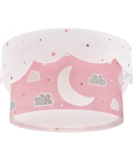 Plafon de teto infantil Moon Lua rosa