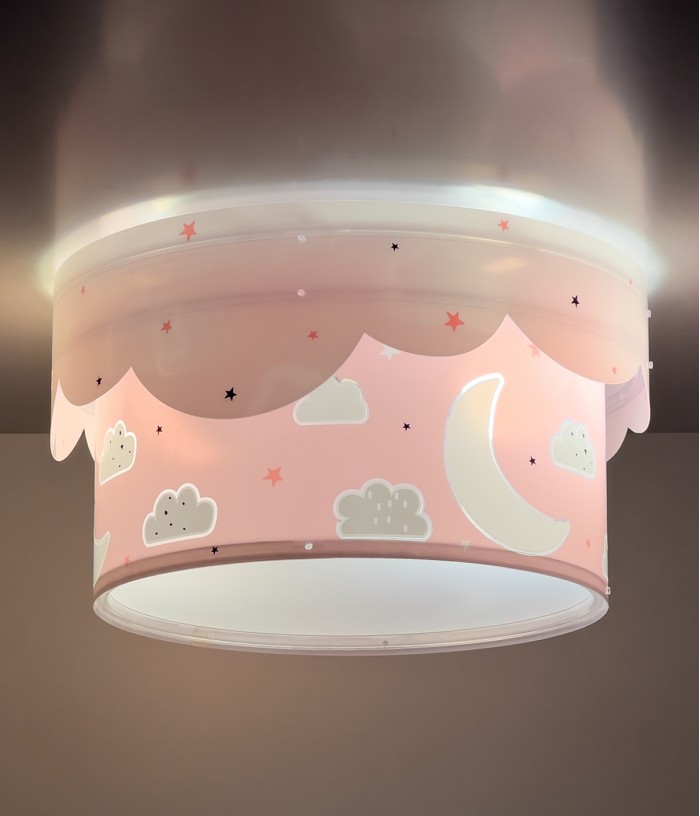 Children's ceiling light Moon pink