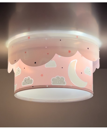 Children's ceiling light Moon pink