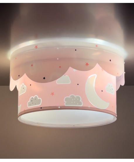 Plafon de teto infantil Moon Lua rosa