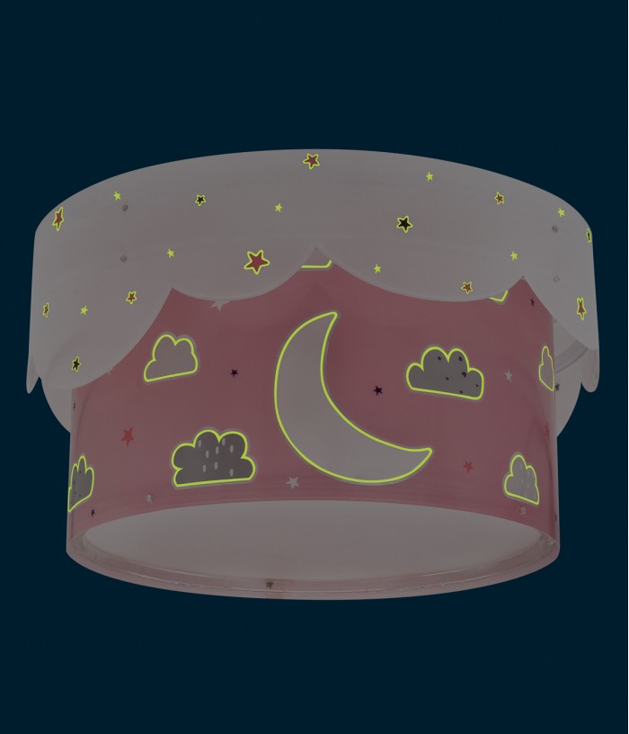 Plafón infantil Moon Luna rosa