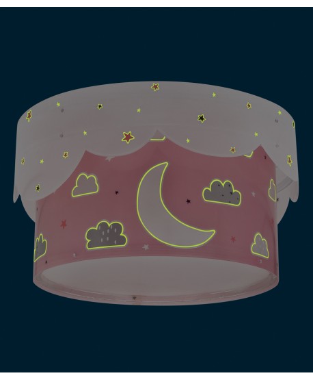 Children's ceiling light Moon pink