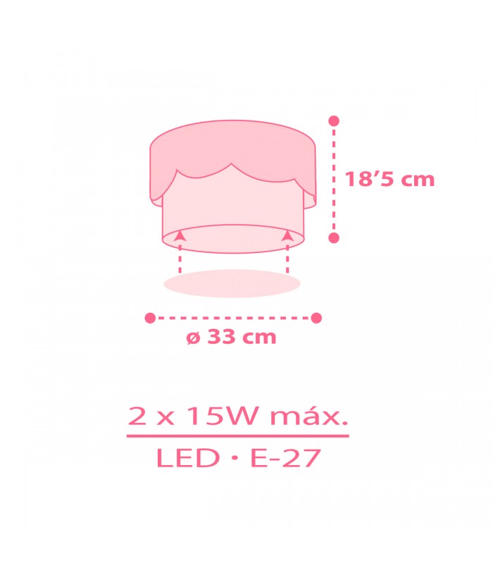 Plafon De Tecto infantil Moon Lua rosa